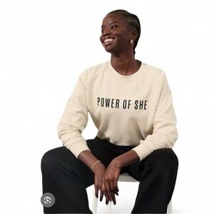 Athleta - NWT Power of She Crew Sweatshirt in Pelican Cream Sz M